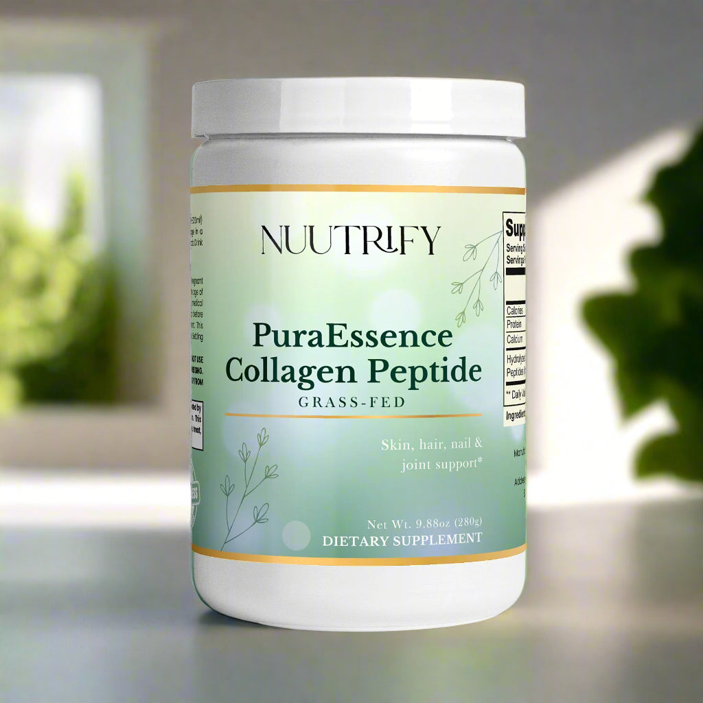 PuraEssence Collagen Peptide - Supports healthy bones, joints and improve skin : Grass-Fed Hydrolyzed Collagen Peptides (20g per Scoop)