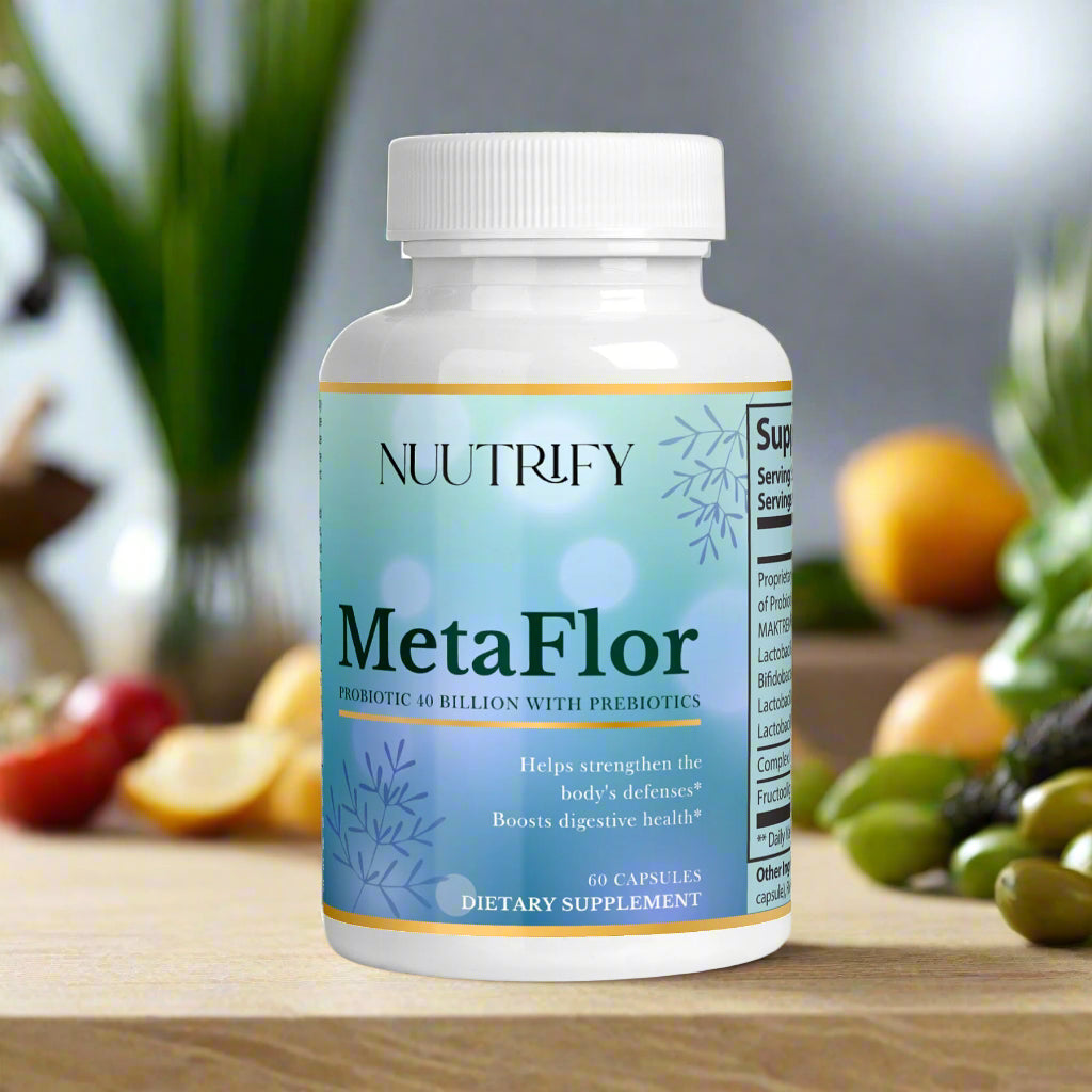MetaFlor - Probiotic 40 Billion with Prebiotics : (60 Capsules) MAKTREK® (Bi-Pass Technology)
