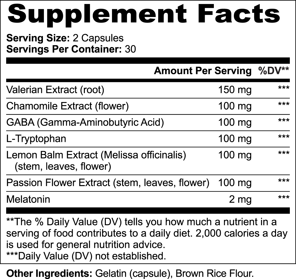 DreamCycle Support - Blend of Valerian Root Extract, Chamomile, GABA, L-Tryptophan and Melatonin (60 Capsules)