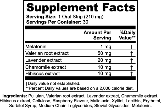 NightCalma Strips - Supporting restful sleep & Reducing stress-related sleep disturbances (30 Oral Strip)