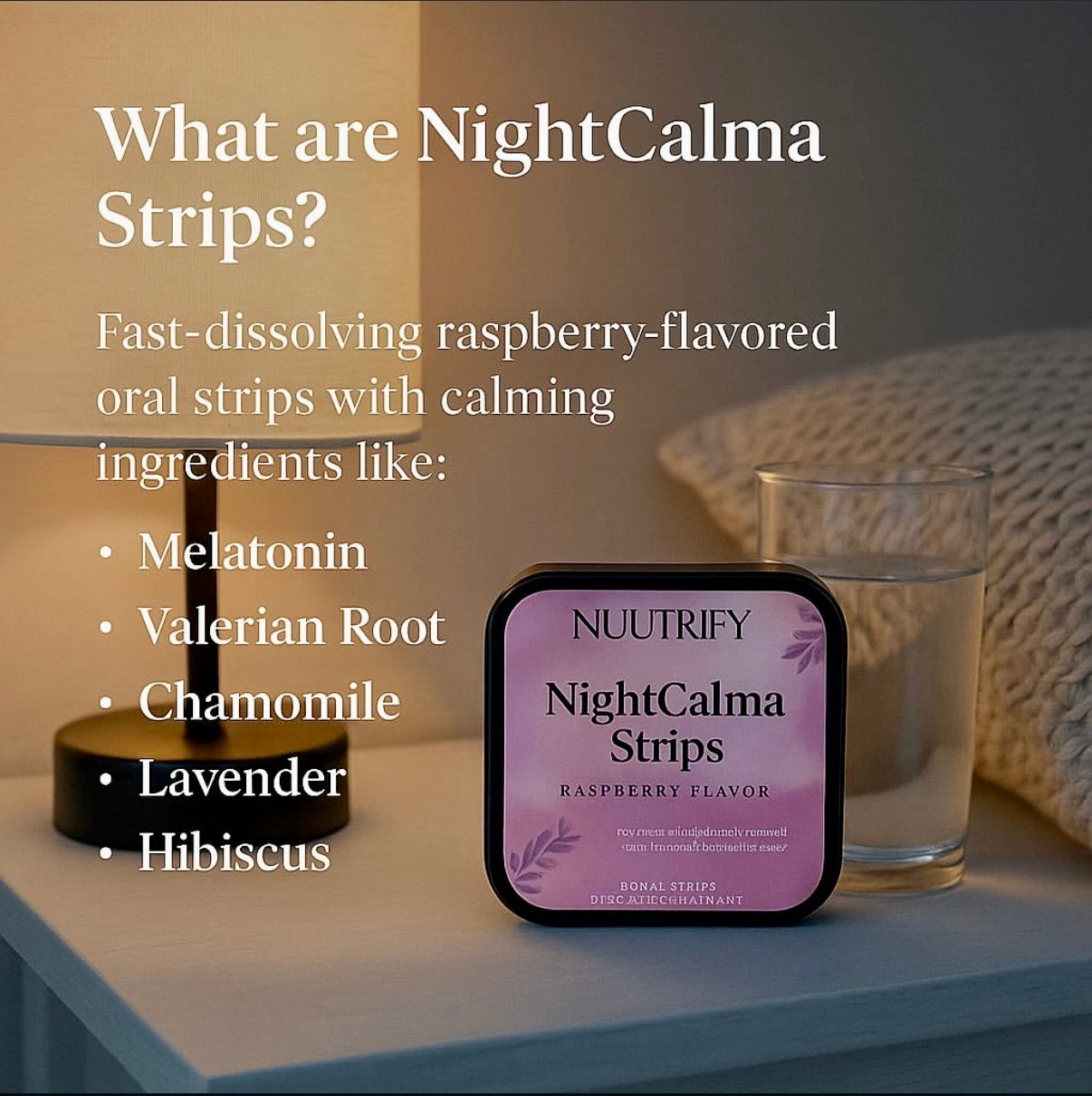 NightCalma Strips - Supporting restful sleep & Reducing stress-related sleep disturbances (30 Oral Strip)
